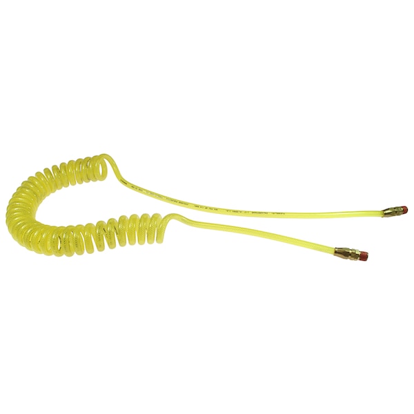 Flexeel Coil 1/4"IDx10 ' 1/4" MPT Swivel Transparent YellowPRE14-10B-TY
